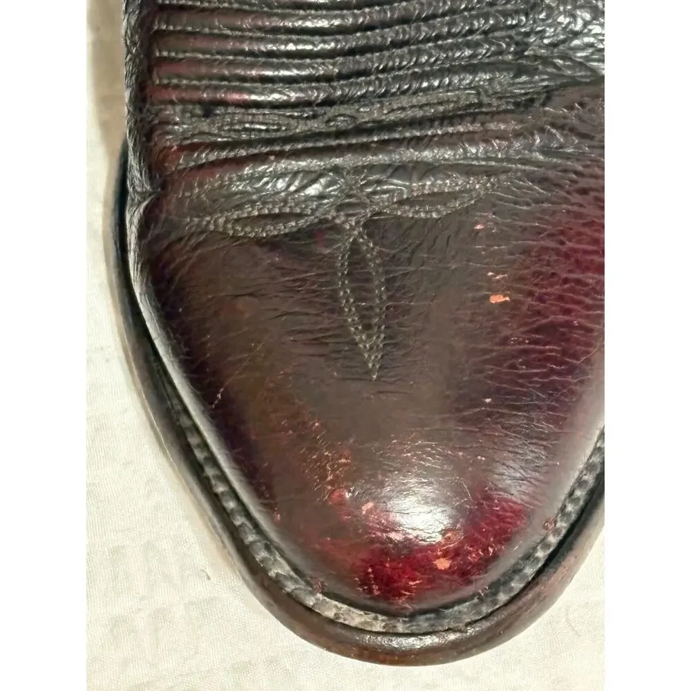 Luchesse 2000 VTG T3132RF Ostrich Black Cherry Western Cowboy Boots Men’s 8.5EE